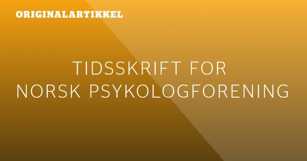 Tidsskrift For Norsk Psykologforening