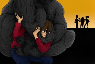 Illustrasjonsbilde av person med angst